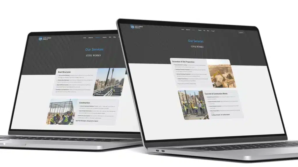 B2B industrial contracting web portal UI UX for Egypt German by BSMART Agency.