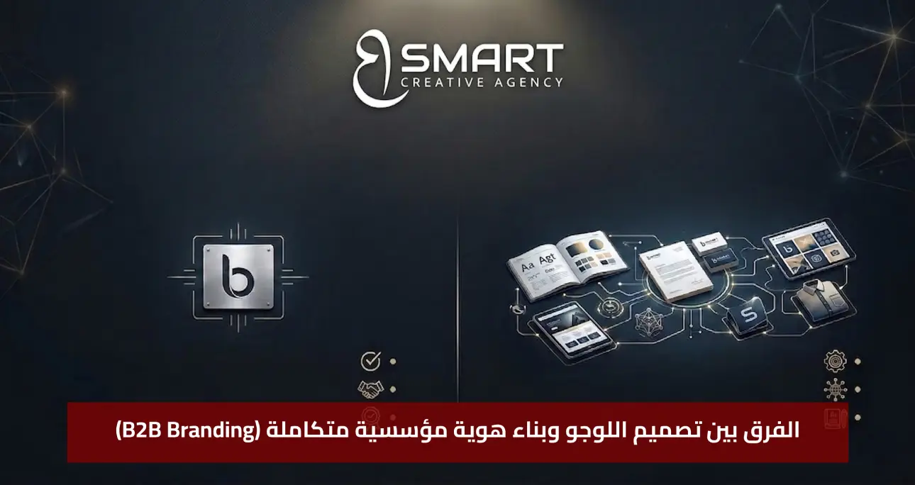 الفرق بين تصميم اللوجو وبناء هوية مؤسسية متكاملة (B2B Branding)