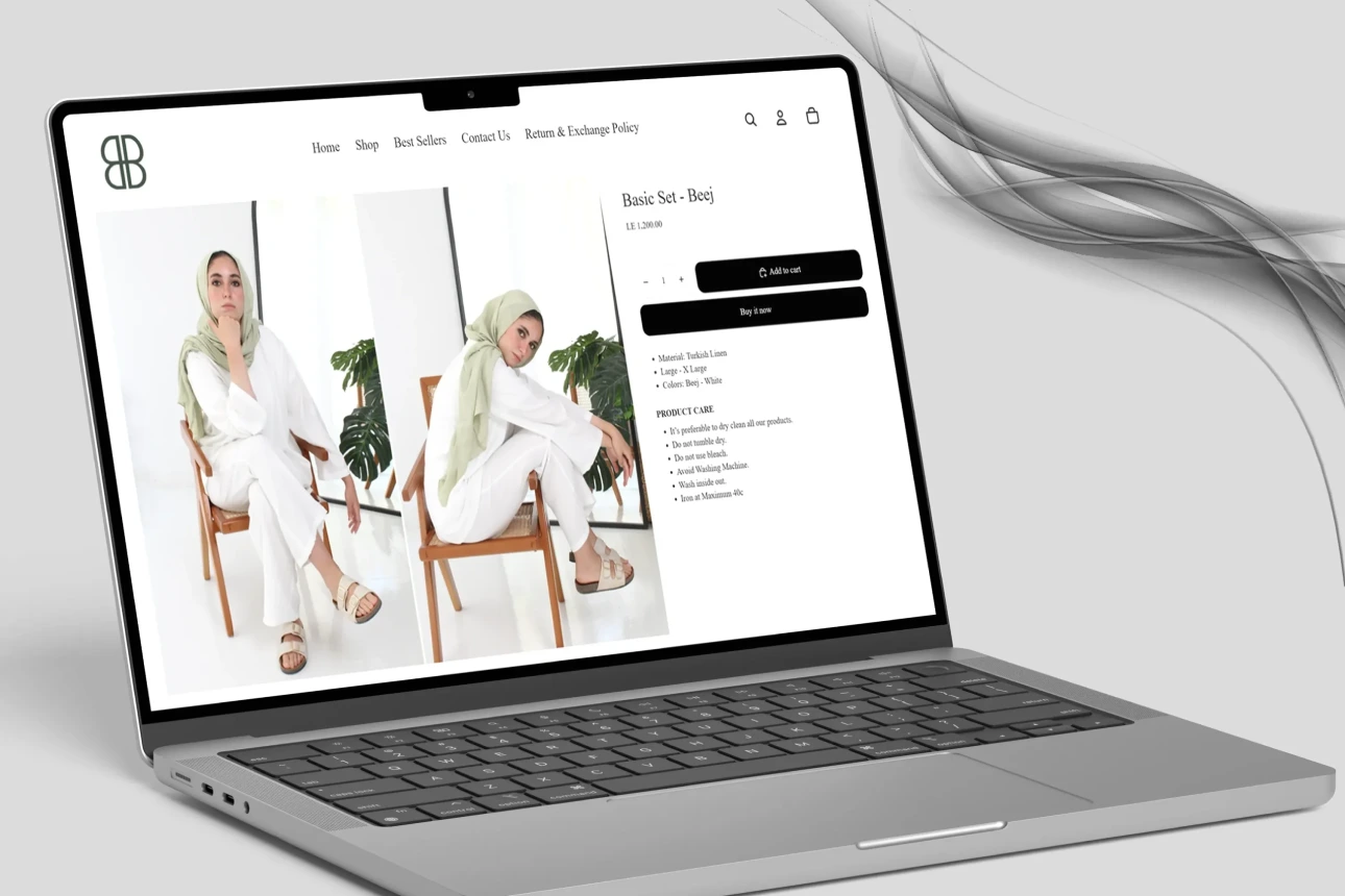 من أعمال بي سمارت في تصميم موقع بيع ملابس